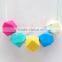 hot colorful hexagonal baby silicone beads teething necklace factory wholesale teething necklace 2016 newTN005