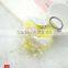 Yellow plush pom pom keychain for decoration