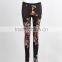 F5W31013 Women Custom Floral Printed Leggings With Stretch Lycra Fabric