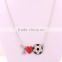 I Love Football Sport Crystal Pendant Necklace