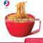 Micowave Round Plastic Bowl With Lid Plastic Cheap Soup Japanese Food Noodle Bowl