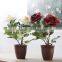 Home desktop decor silk flowers suit artificial rose bonsai