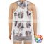 Latest Design Summer Tank Top And Bloomer Clothes Set Grey Leaves Cute Boys Outfits