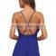 Sexy ladies deep V neck halter backless chiffon short romper