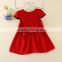 Red baby girl dress design winter kids wear ,children frocks designs for winter