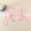 Autumn baby sweater design girls mini coat flower bow two colour sweater design cardigan