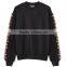 2017 Occident style spring loose hoodie women fashion pullover hoodie with unique sleeve ornament