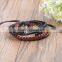 New Style Punk Unisex Women Men Wristband Metal Studded Leather Bracelet Cool