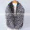 Myfur Custom Royal Blue Fox Fur Collar of Shawl and Small Square Collar