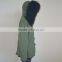 Myfur Black Sheep Fur Lining Mongolian Lamb Fur Hood Green Parka Jackets