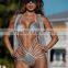 M861 Runwaylover2016 Ladies Sexy Paillette Sequins Split Bikini Swimwear