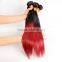 Factory price 1b and red two tone color remy human hair , Brazilian hair