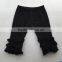 top selling cotton knitted baby clothes boutique little girls ruffle capri pants kids solid color legging icing cropped pants