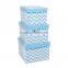 Gift Box Chevron Square Black/Red/Baby Blue/Baby Pink Set of 3,Paper Gift Box Set Gift Packaging Box