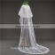 2017 wholesale Wholesale White Wedding Lace Bridal Veils Fashionable long Tulle HL09