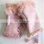 Colorful Fingerless Gloves with real Rabbit fur