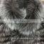 Factory wholesale winter warm long style knitted thick real red or silver fox fur coat for women