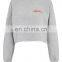 Dongguan City Jin Ying Apparel Wholesale Autumn Long Sleeve Embroidered Sweat Tops for Women Grey Marl