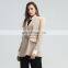 TWOTWINSTYLE Women Fashion Coats Notched Long Sleeve High Waist With Sashes Elegant Casual Vintage
