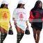 Thank You Enjoy Letter Print Sweatshirt Dress Women Casual Round Neck Long Sleeve Loose Vestidos Streetwear Workout Mini Dresses