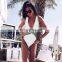 Summer stock black halter V-Neck cross elastic lady bathing suit 5 colors women bikini one piece swimsuit