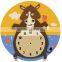 Kids' Decorative Cartoon Wooden Digital Wall Clock