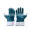 Oil Resistant Fully Coated Blue Nitrile Safety Work Gloves For Fuel Petro Chemical Work