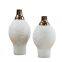 Frost Large White Round Gold Mouth Nordic Style Ceramic Pottery Vase For Home Hotel Decor