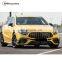 ACLASS W177 TO a45  A style body kit fit for 2019-2021y front bumper grille rear diffuser and exhaust tips modified kit