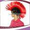 short red highlights custom soccer sports fans cock wigs