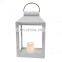Classy High Quality Home White Decoration Glass Metal Candle White Lantern With Gold Handle