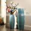 Chinese blue tall ceramic floor flower vase for home decor