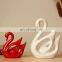 Color Glazed cheap swan wedding decoration for newly couple