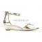 women handmade fancy shinning upper design high heel rhinestone back zip wedges sandals shoes ladies footwear(LAJWG0029)