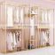 Floor-standing women's clothing display racks clothes racks gold hangers double-layer rack