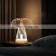 Mushroom Shaped Bamboo Desk Lamp Antique Design LED Table Lamp Modern Bedroom Table Light