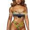 Summer Women Solid Bikini Women African Print Bikini swim wear low waist