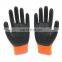 Factory wholesale industrial crinkle latex gloves orange breathable comfortable work latex coated gloves