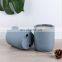 Hot sale good quality  blue ceramics candle cans private label empty home scented candle jars luxury with wood lid