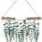 Vegetation Zone Wooden Stick Farmhouse Country Style Artificial Eucalyptus Wall Hanging Decoration