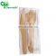 Travel biodegradable wooden cutlery combo set spoon knife and fork disposable eco friendly