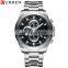 CURREN Waterproof Quartz Steel Belt Table Six Needle Business Calendar Table Male Table