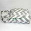 Gray White Zig Zag Chevron Canvas Messenger Bag Small Women Messenger Bag