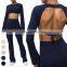 Wholesale Sports Clothing Long Sleeve Crop Top Flare Leggings 2 Piece Suit Custom Workout Wear Women Yoga Set Gym Fitness Sets