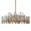 Wholesale American Style Home Brass Decoration Chandelier round Crystal LED Lamps Lighting with Stainless Steel Body Ceiling