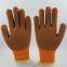 thicked polyester knitted foamed latex palm and fingers coated safety work gloves