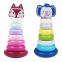 Wholesale Wooden Seven-Color Tower Rainbow Building Blocks Stacked Puzzle Toys for Children