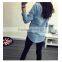 Factory wholesale summer style blusas fashion clothing sexy denim blouse