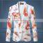 High quality new mans stylish design trench printed white custom made wool coat men