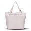 Silver Color Stripes Embroidery Elegant Women Canvas Tote Bag
